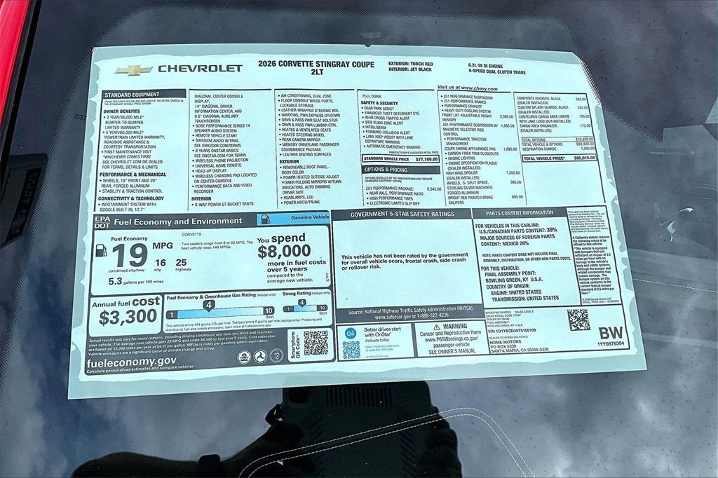 2026 Chevrolet Corvette Stingray 2LT