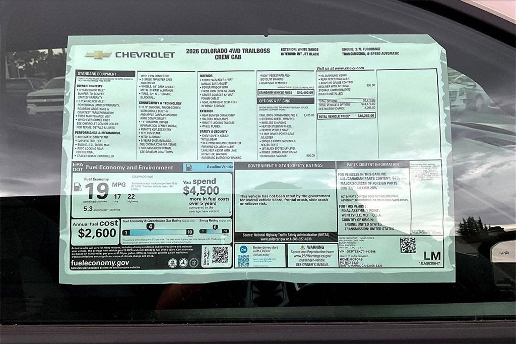 2026 Chevrolet Colorado Trail Boss