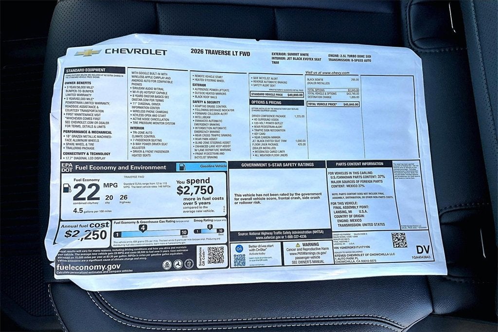 2026 Chevrolet Traverse LT