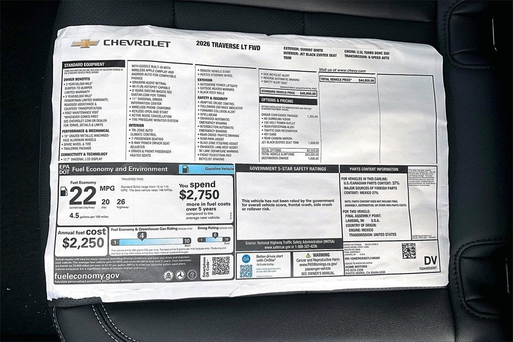 2026 Chevrolet Traverse LT