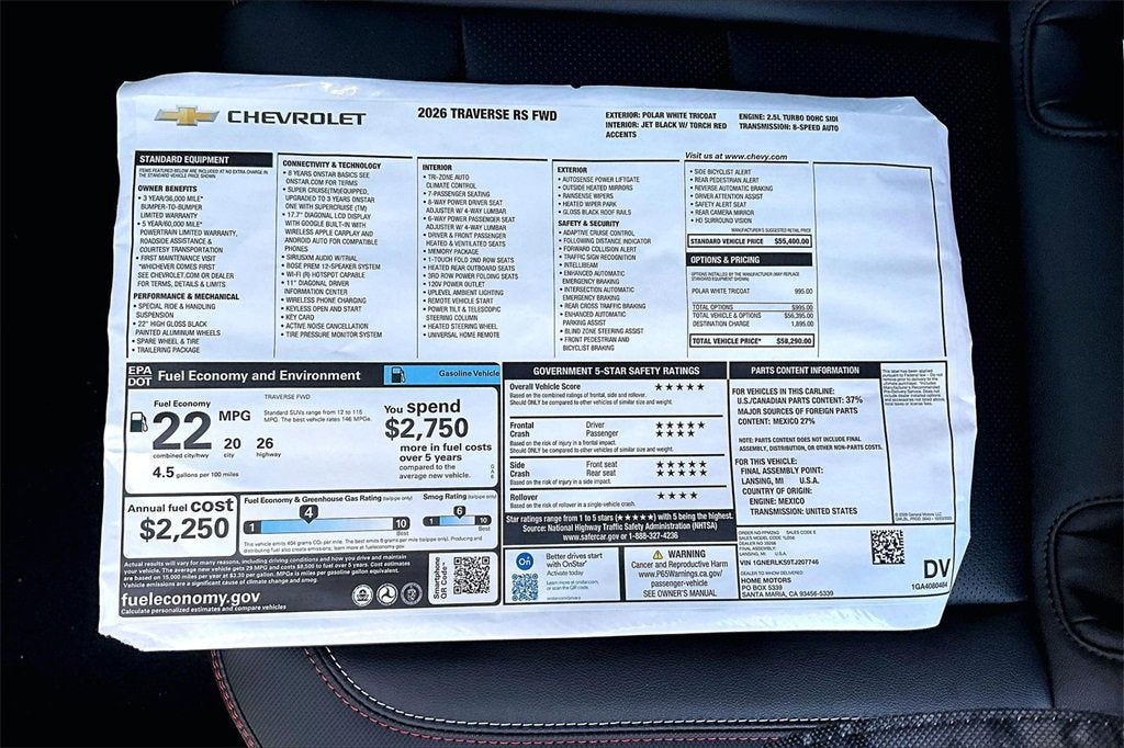 2026 Chevrolet Traverse RS