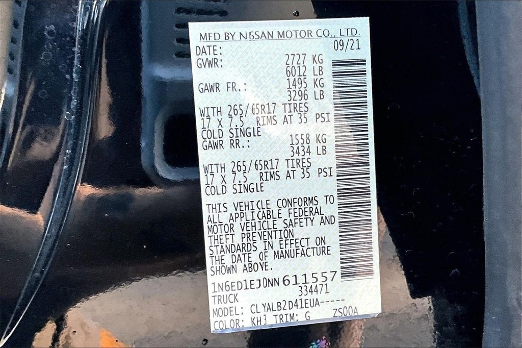 2022 Nissan Frontier SV