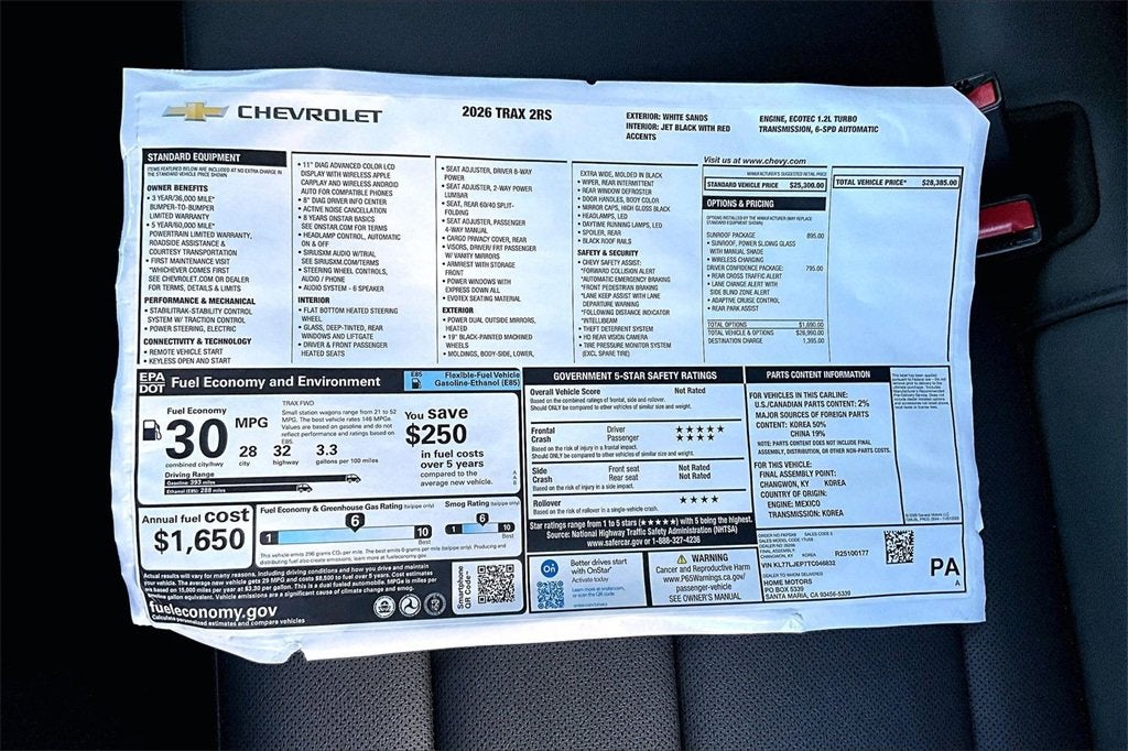 2026 Chevrolet Trax 2RS